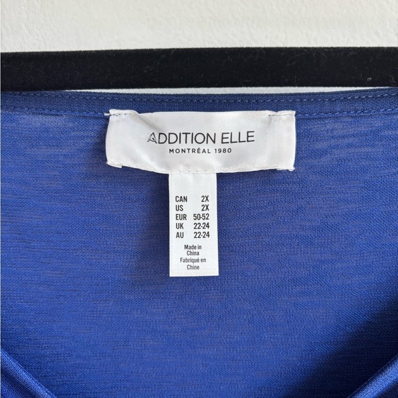 Addition Elle Royal Blue Ruched Blouse - Picture 2 of 6